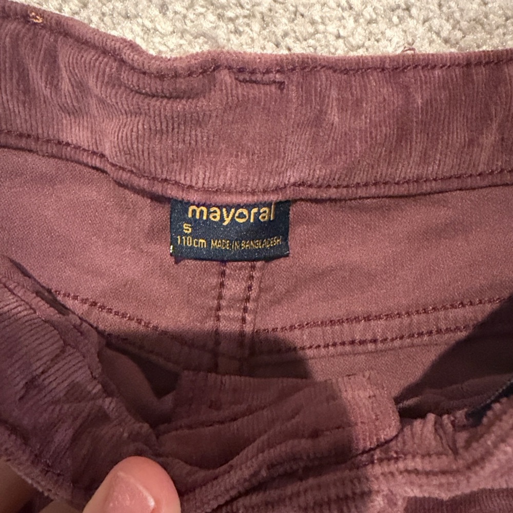 Mayoral Light Burgundy Corduroy Pants